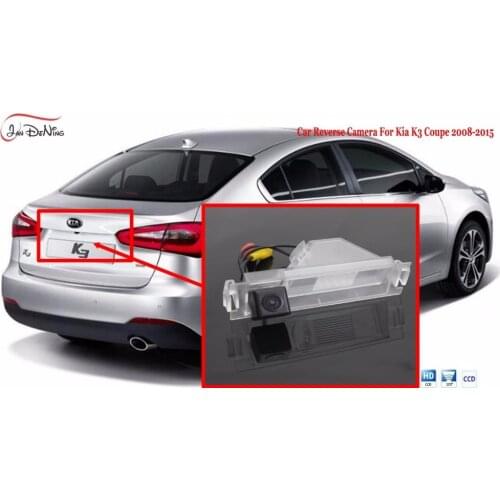 JanDeNing License Plate Light OEM WaterProof Car Rear View Camera For Kia K3 Coupe 2008-2015 Reverse Back up Monitors Kits CCD