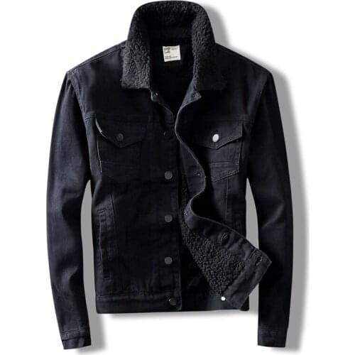 Men Jacket High Quality Thick Velvet Warm Parka Winter Fashion Faux Lamb Wool Denim Jackets Men Hip Hop Bomber Jacket Hombre