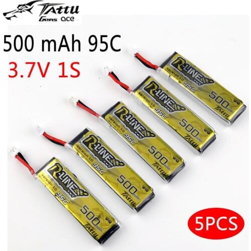 Tattu R-Line LiPo Rechargeable Battery 500mAh 1S 95C 3.7V with PH2.0 Plug for RC FPV Racing Drone Quadcopte