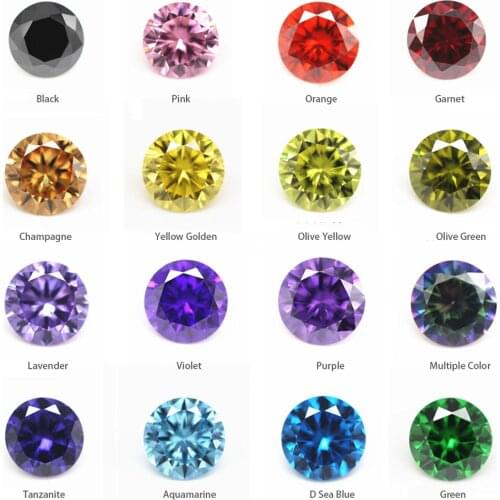 Lucky Star Gems 500pcs Zirconia Gemstone Beads 1.0mm-3.25mm Round Pink/Olive/champagne/Garnet /Black /Golden/Orange for Jewelry