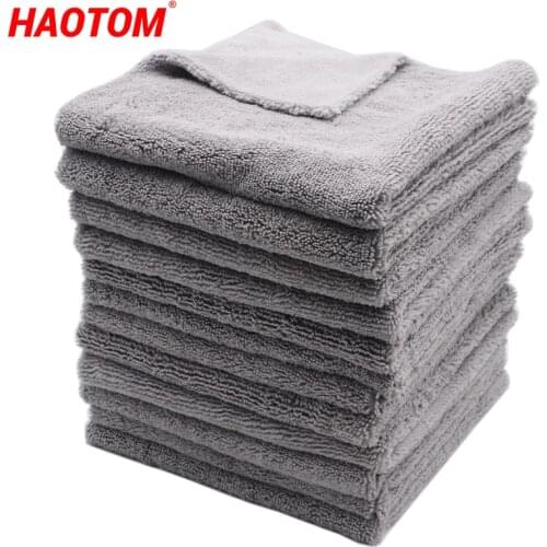 12PCS 320GSM 40x40cm Super Thick Plush Edgeless Microfiber Towels Car Care Cleaning Cloths Microfibre Polishing Detailing Drying