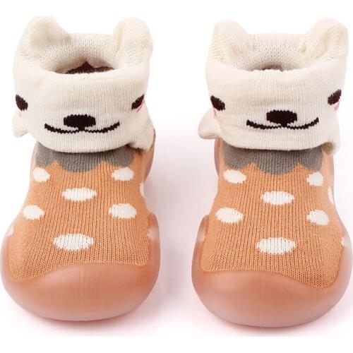 Newborn Baby Girl Boy Floor Sock Shoes Hard Sole Antiskid Infant Shoes For Babys Baby Indoor Prewalkers Shoes F170
