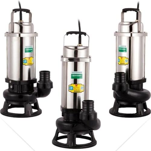 Cutting Sewage Pump Household 220V Stainless Steel Automatic Septic Tank Submersible Pump 380V WQDJ-10-8-0.75