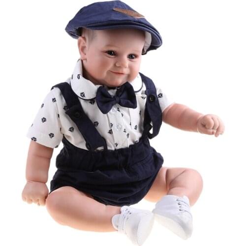 P31B 24 inch/60 cm Reborn Toy Gift for Kids & Babies Realistic Looking Newborn Baby Dolls Interactive Doll with Hat