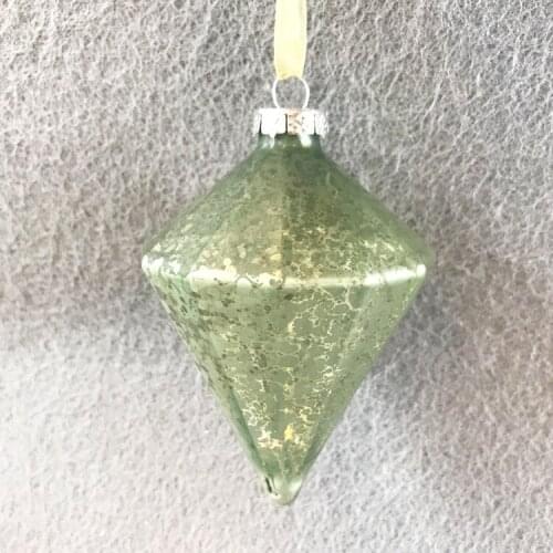 Christmas glass ball decoration Pendant Gift foreign trade mall store layout creative antique Green Diamond 3 inches