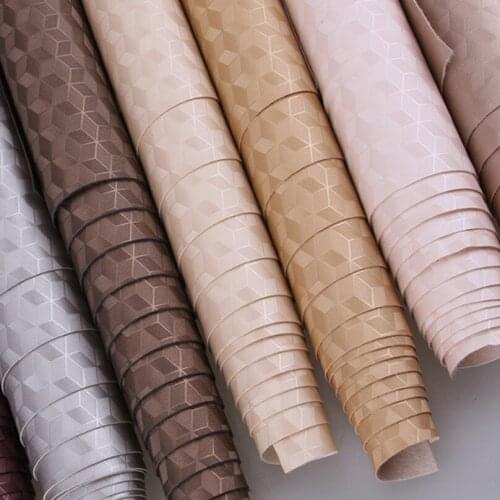 10 meters roll Flame retardant cube grain decorative PVC leather wholesale sofa chair furniture leather material