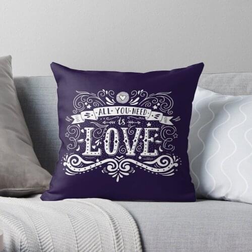 All you need is love Throw Pillow Cushion Cover Polyester throw pillows case on sofa home living room car seat decor 45x45cm