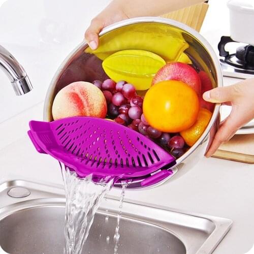 Pripaso Silicone Clip-On Snap Strainer Clip Colander for Pasta Vegetable Noodles Pot Bowl Pan No-hands No-Fuss Kitchen Tool