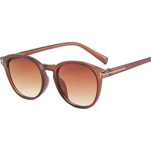 Vintage Cat Eye Sunglasses Women Round Gradient Sun Glasses Male Female Retro Brand Designer Brown Black Mirror Oculos De Sol