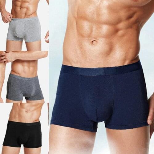 4 Pcs Men Underpants U Convex Boxer Briefs Solid Color Breathable Comforable Underwear Boxers Sexy Men Panties Shorts Big size