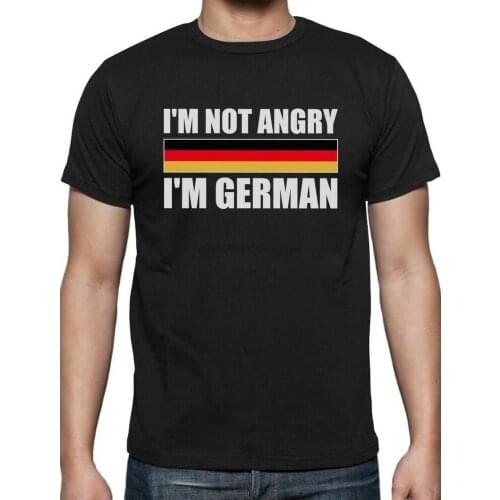 Im Not Angry Im German Funny Oktoberfest T-Shirt Germany Flag Cotton Harajuku Tops Fashion Classic Tee Shirt