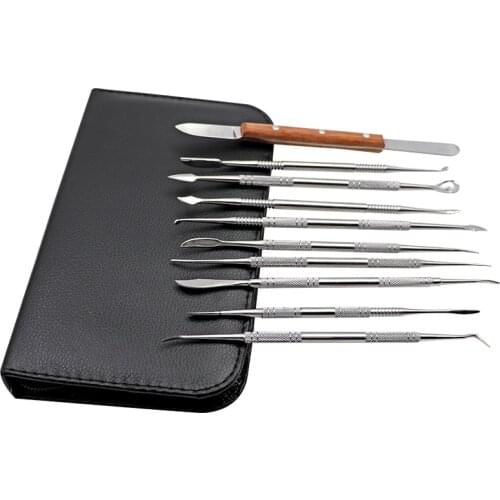 1set Stainless Steel Dental Lab Wax Carving Tool Surgical Dentist Sculpture Knife Dentistry Instrument Set