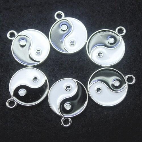 10pcs metal pendants yin yang women jewelry findings size 18mm round double face designs lovely jewelry items hot selling