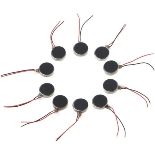 10x DC 3V 70mA 12000 RPM For Phone Coin Flat Vibrating Vibration Motor Vibration Motor