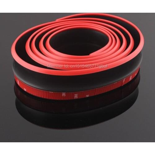 2.5M Car SUV Rubber Lip Skirt Protector Front Bumper Spoiler Side Splitter Black