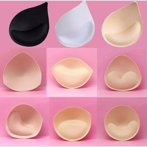 2Pair Triangle/round Insert Push Up Bra Pads Removeable Enhancer Female Women Bra Pads Soft Foam Sponge Swimsuit Bikini Pads