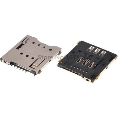 20pcs MUP-C792 Original Micro SIM Card Connector Patch Self-piercing 6 +1 P SIM Card Slot Socket