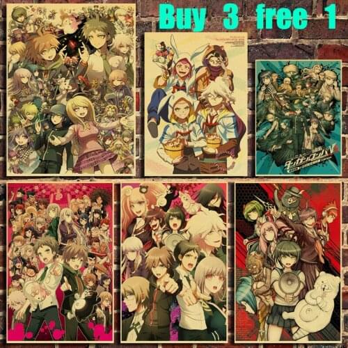 Anime Gmedanganronpa Vintage Kraft Paper Poster Bar Office Coffee Shop Home Art Wall Stickers