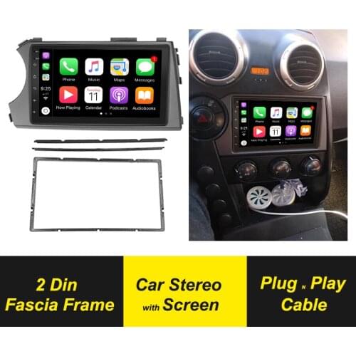 2Din Car Fascia Radio Stereo DVD Frame Dash Panel Installation Kit For SSangyong Actyon Kyron 2005 Android Player GPS Navigation
