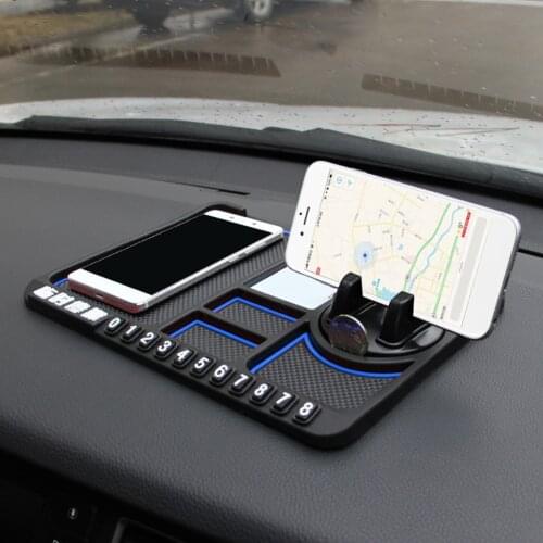 Car Silicone Parking Card Anti-slip Mat Multi-function Car Dashboard Support Navigation Frame Mobile Phone Holder GPS Bracket