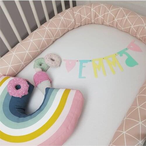 Baby Crib Bumper Newborn Nordic Baby Room Decoration Infant Baby Bed Bumper Fence Cotton Crib Protector Crib Cot Pillow Cushion
