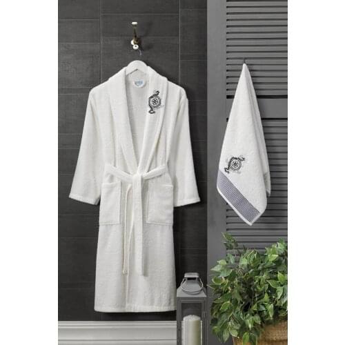 Unisex 100 PamukHavlulu Bathrobe 2li Set Face Towel Bathrobe
