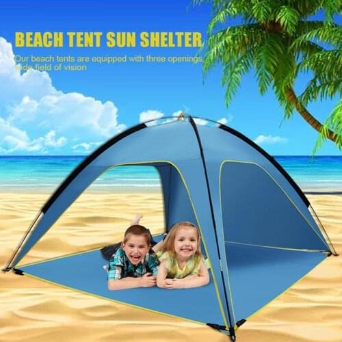 Big Beach Camping Tent Silver-Coated Rainproof Anti-UV Sunshade Sun Shelter Fishing Backyard Picnics Outdoor Trips Tents