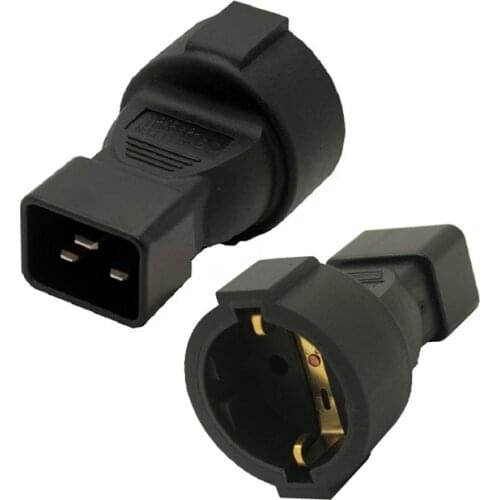 C20-European Power Adapter EC320 C20 To Russia German Connector Converter Male To Female Socket Chassis Server Conversion Plug