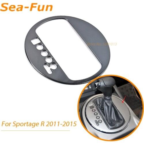 For Kia Sportage SL 3 R Sportage R 2011 - 2015 LHD ABS Chrome AT Car Gear Shift Knob Panel Cover Trim Sticker Accessories