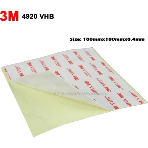 5 sheets 10cmx10cmx0.4mm 3M VHB 4920 Acrylic Foam Double Sided Tape Sticker White