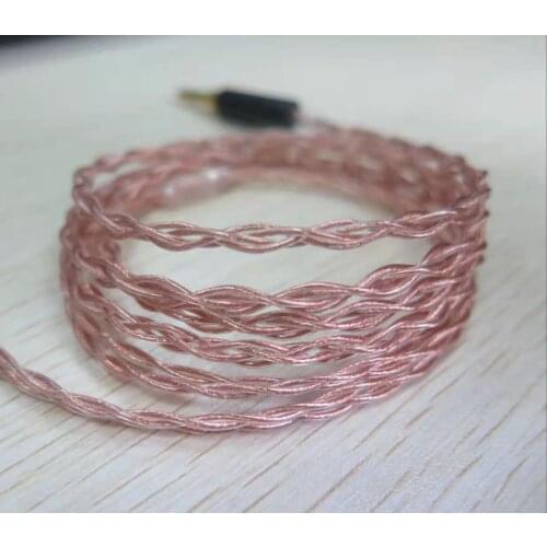 F17 4-Strand Braided 27AWG 5N OCC Copper Litz TPU Insulation Finished Earphone Cable 3.5mm to 0.78mm
