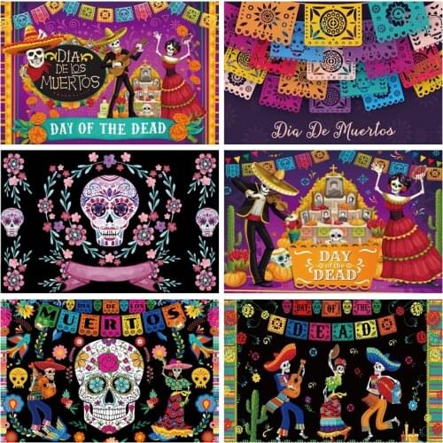 Yeele Dia De Los Muertos Skull Photography Backdrop Photocall Day Of The Dead Party Decor Background Photographic Photo Studio
