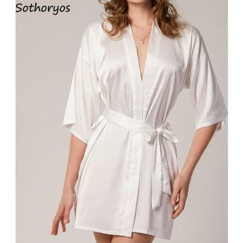 Women Solid Robes Classic Cozy Colorful Bath Breathable Half Sleeve Sleepwear Couple Trendy Home Females Lounge Leisure Popular