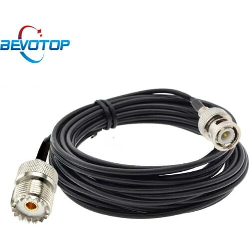 RG174 Cable BNC Male to UHF Female Jack SO-239 SO239 Connector RF Coaxial Pigtail Extension Jumper Cable Wire Cord 1M 2M 5M 10M