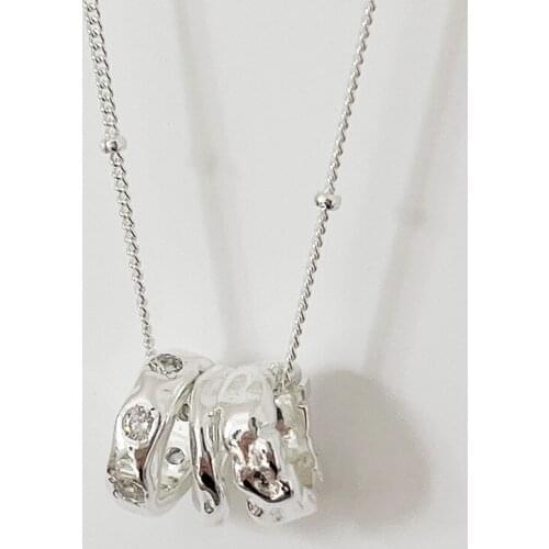 Lispector 925 Sterling Silver Round Circles Zircon Pendant Necklaces for Women Geometric Beads Chain Necklace Female Jewelry