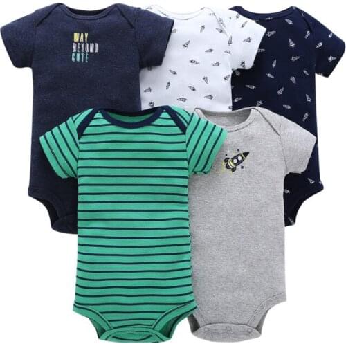 Baby Boys Clothing Set Bodysuit set for Bebes 0-24M kids short sleeve soft Cotton Bodysuit Jumpsuit 5pcs Pack Baby set