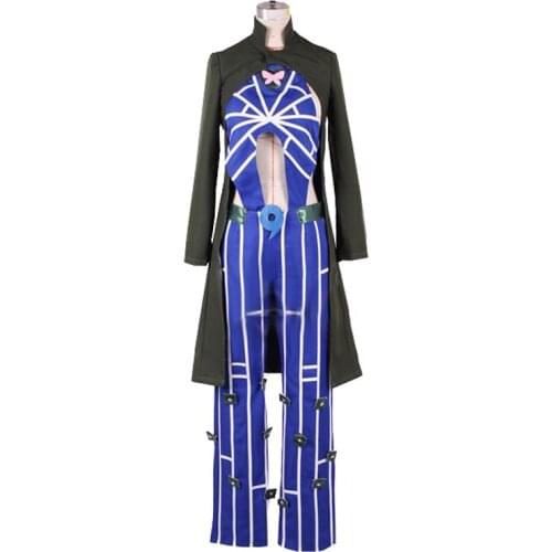 JoJos Bizarre Adventure Jolyne Cujoh Kujo Cosplay Costumes blue full set Custom Made