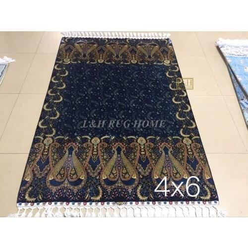 Free shipping 4'X6' 230 Line Handmade Silk Oriental Persian Rug hand Knotted silk carpet for home decoration