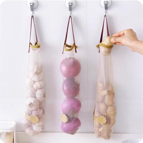 Kitchen Onion Potato Storage Bag Hangable Fruit And Vegetable Storage Mesh Bag Garlic Onion Hanging Bag Storage Bag Organizer