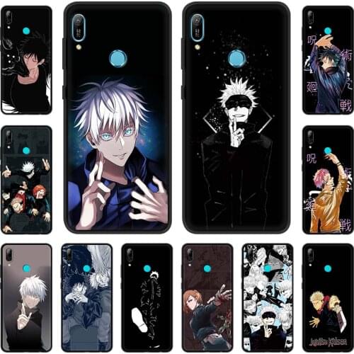 Anime jujutsu kaisen cute Phone Case for Huawei Y6 Y7 Y9 2019 Y9s Y5p Y6p Y8p Y6s Y9s Y9a Mate 20 Lite Pro Black Shell Cover