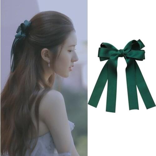 Fashion Women Big Bow Ribbon Hairpins Elegant Solid Bowknot Scrunchies Ponytail Hair Rope Ties for Girls Hair Clips Accessories