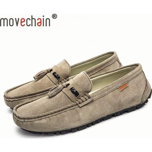 Movechain Fashion Mens Driving Moccasins Mens Suede Leather Casual Tassels Loafers Outdoor Shoes Man Trendy Party Wedding Flats