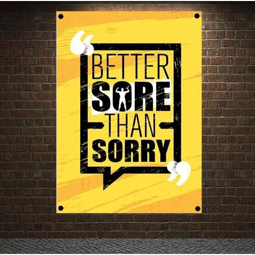 BETTER SORE THAN SORRY Motivational Workout Posters Mural Exercise Bodybuilding Banners Wall Art Flags Tapestry Gym Wall Decor