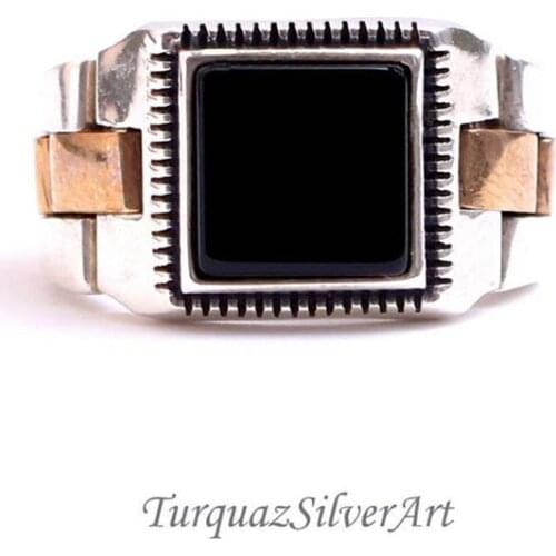 Handmade Mans Black Zircon Gemstone Ring, Mans 925 Silver Ring, Zircon Ring, Silver Handmade Ring,Cubic Zirconia Ring