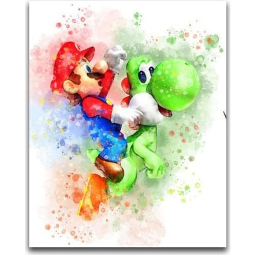 Carton Mario DIY Embroidery 11CT Cross Stitch Kits Craft Needlework Set Printed Canvas Cotton Thread Home Decoration New Design