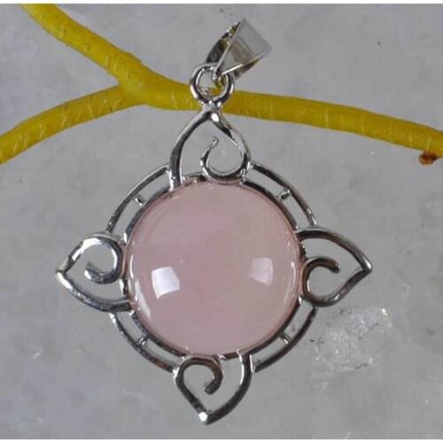 Natural Rose Crystal Stone Bead GEM Pendant Jewelry For Gift WS726