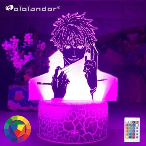 Newest 3D Night Light Anime Lamp Gojo Satoru Figure for Kids Bedroom Decor Nightlight Manga Cool Gift Child Table Lamps