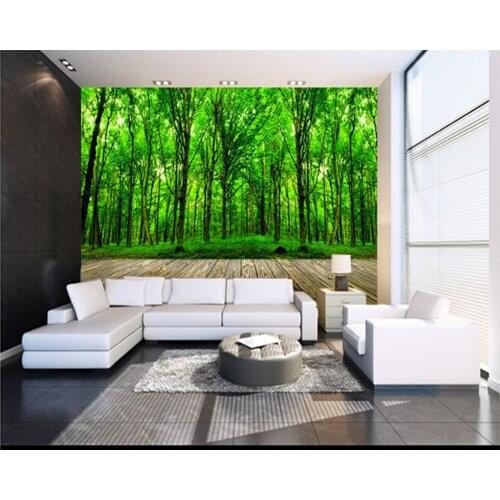 Custom 3D large mural,Fresh green forest ,living room sofa TV wall children bedroom wall paper