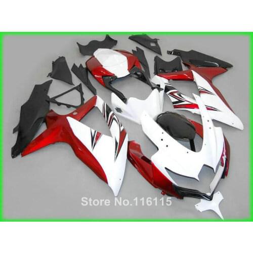 Fairing kit fit for SUZUKI K8 K9 GSXR 600 750 2008 2009 2010 red white black GSXR600 GSXR750 08 09 10 fairings set XF96
