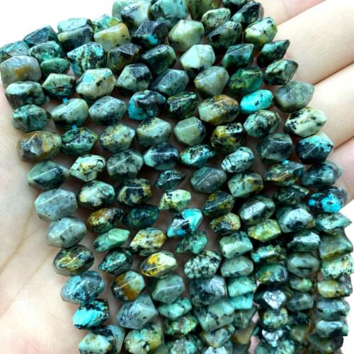 Wholesale 100% Natural African Turquoises Irregular Wheel Faceted Stone Beads For Jewelry Making DIY Bracelet Neckalce 8-11MM